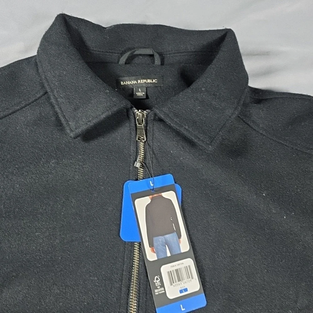 Banana Republic Women's Full Front Zip Jacket Black Color Size Large NWT - Picture 7 of 10